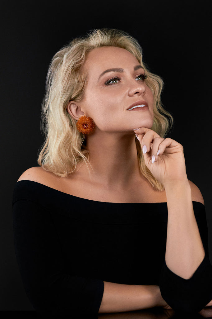 Chiara Earrings in Amber Fire